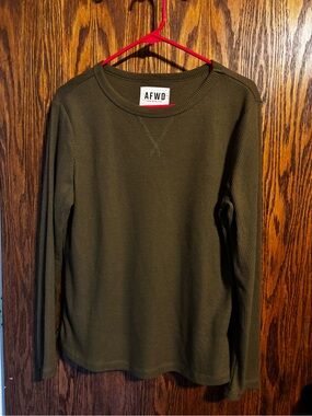 AFWD Women's Olive Green Thermal Long Sleeve Top